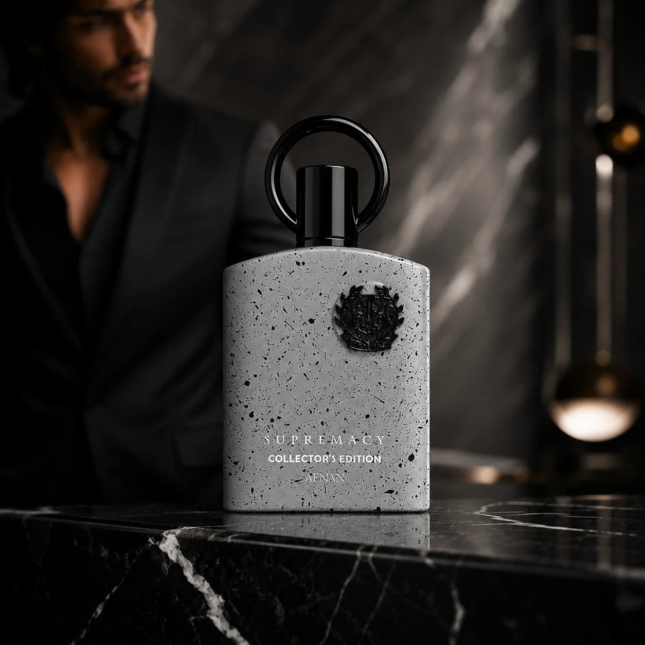 Afnan Supremacy Collector's Edition lifestyle presentation